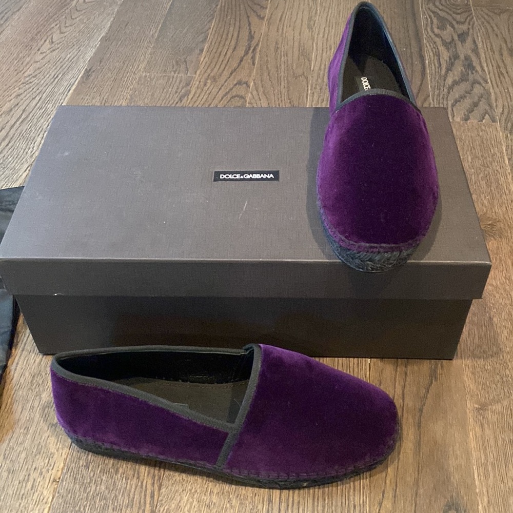 NIB DOLCE&GABBANA Suede Italian Purple Loafer - Picture 3 of 13